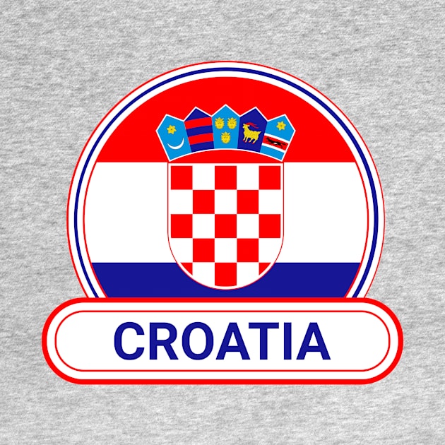 Croatia Country Badge - Croatia Flag by Yesteeyear